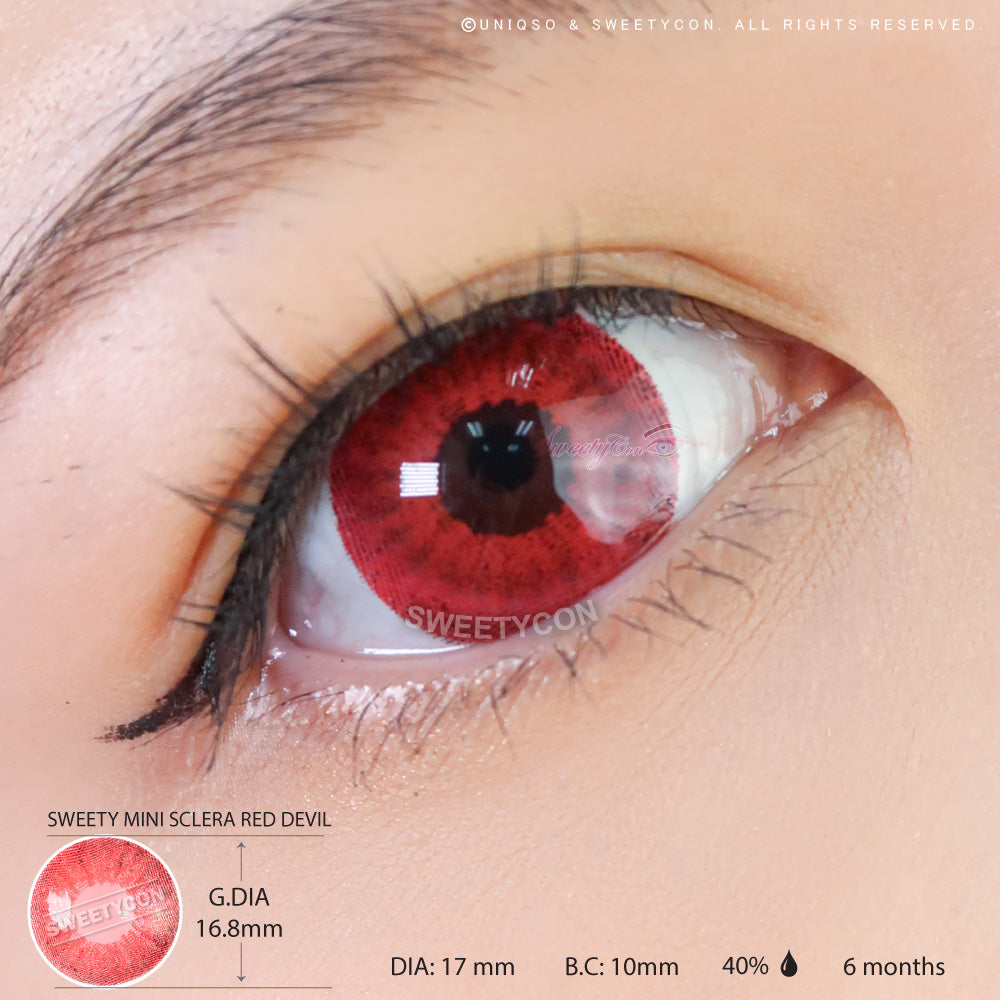 Sweety Mini Sclera Red Devil (1 lens/pack)-Mini Sclera Contacts-SweetyCon