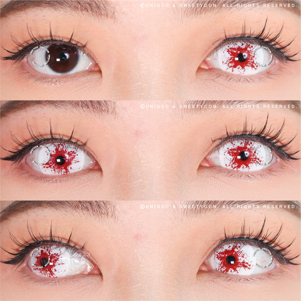 Sweety Mini Sclera Red Splash (1 lens/pack)-Mini Sclera Contacts-SweetyCon