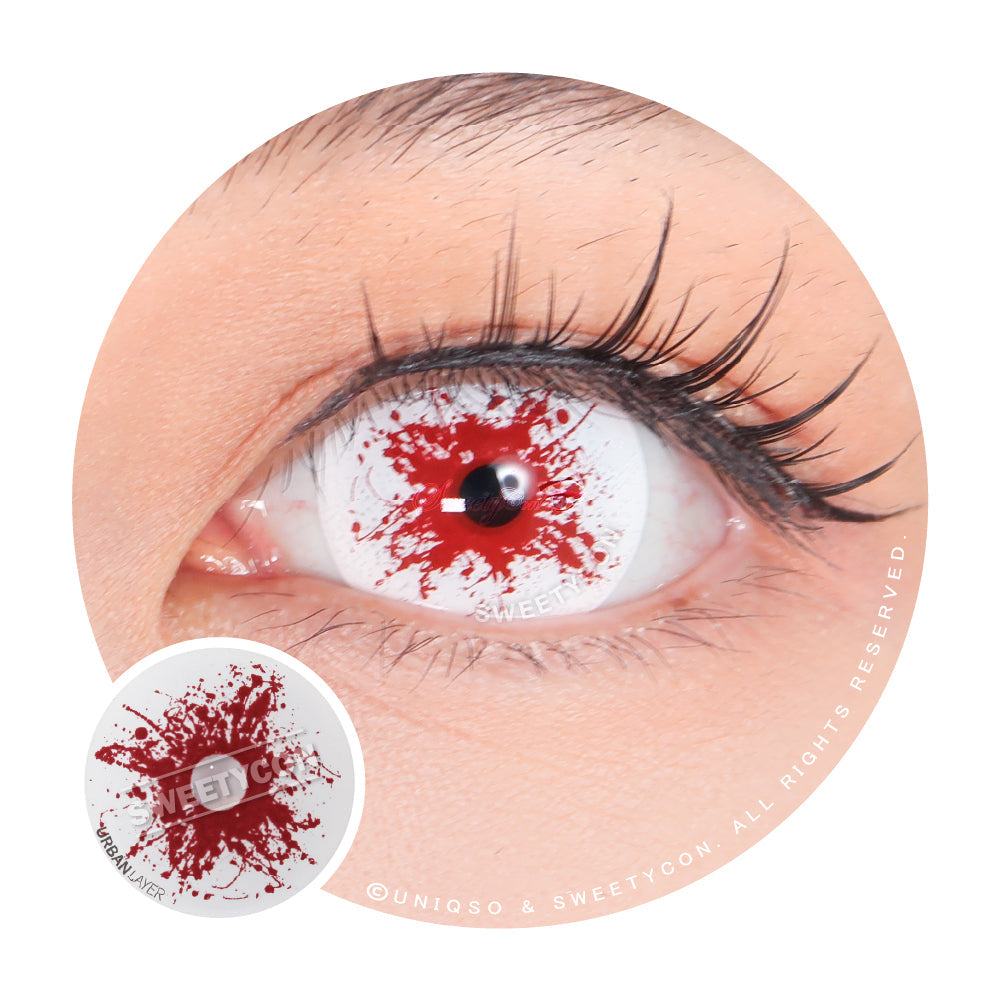 Sweety Mini Sclera Red Splash (1 lens/pack)-Mini Sclera Contacts-SweetyCon