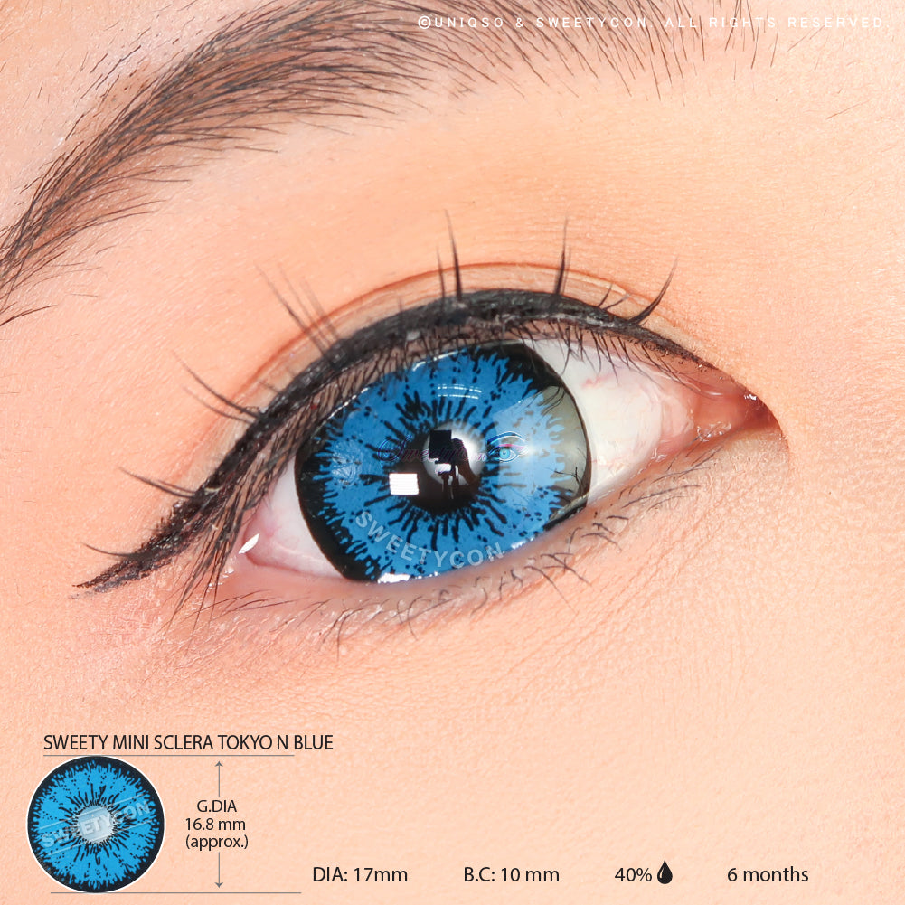 Sweety Mini Sclera Tokyo N Blue (1 lens/pack)-Mini Sclera Contacts-SweetyCon