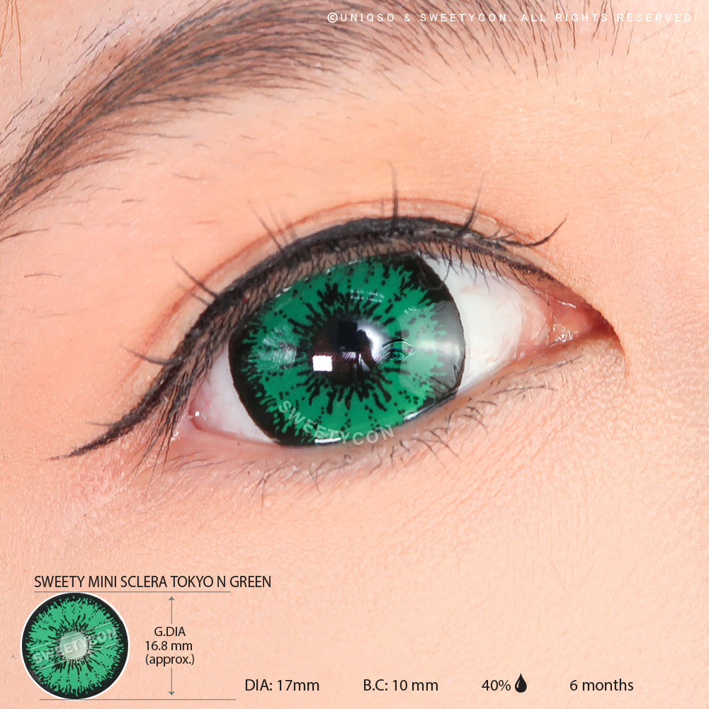 Sweety Mini Sclera Tokyo N Green(1 lens/pack)-Mini Sclera Contacts-SweetyCon