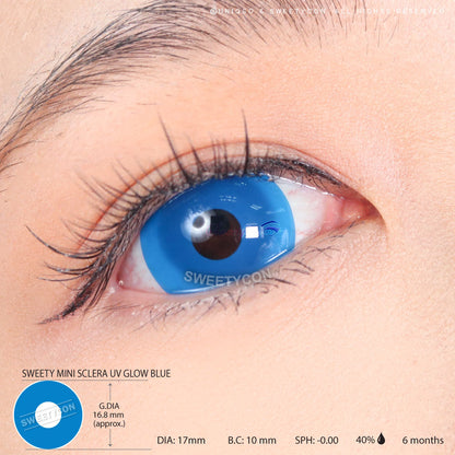 Sweety Mini Sclera UV Glow Blue (1 lens/pack)-Mini Sclera Contacts-SweetyCon