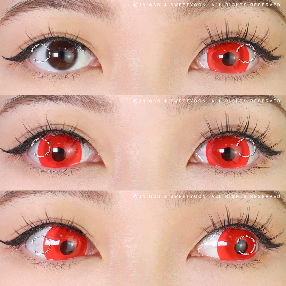 Sweety Mini Sclera UV Glow Red (1 lens/pack)-Mini Sclera Contacts-SweetyCon