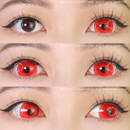 Sweety Mini Sclera UV Glow Red (1 lens/pack)-Mini Sclera Contacts-SweetyCon