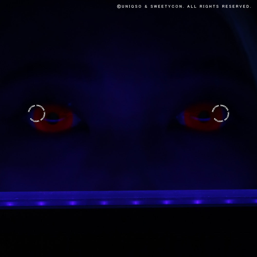 Sweety Mini Sclera UV Glow Red (1 lens/pack)-Mini Sclera Contacts-SweetyCon