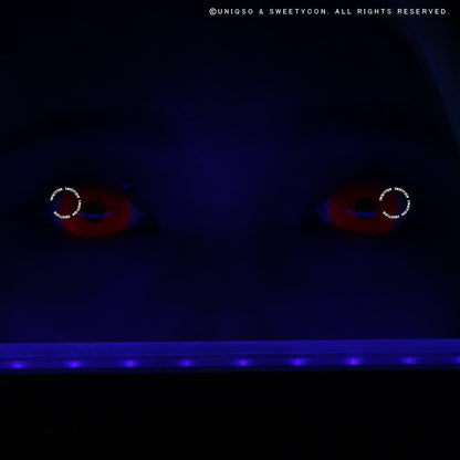 Sweety Mini Sclera UV Glow Red (1 lens/pack)-Mini Sclera Contacts-SweetyCon