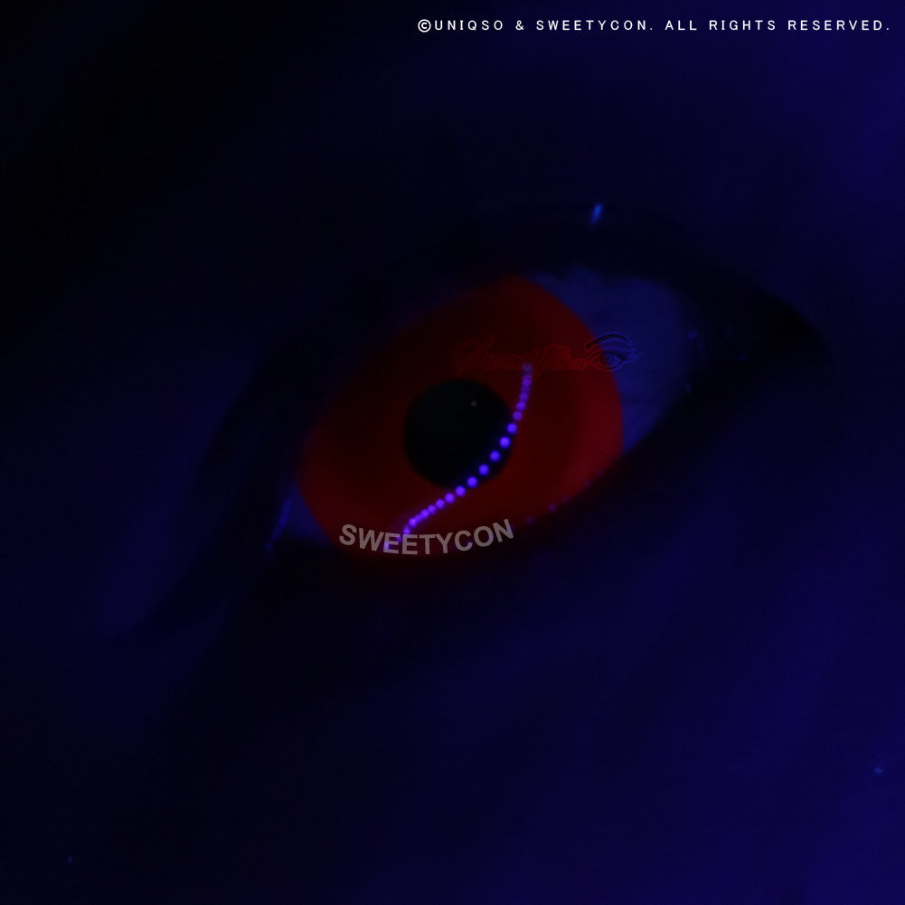 Sweety Mini Sclera UV Glow Red (1 lens/pack)-Mini Sclera Contacts-SweetyCon