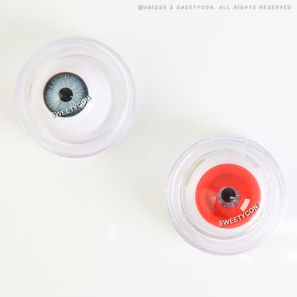 Sweety Mini Sclera UV Glow Red (1 lens/pack)-Mini Sclera Contacts-SweetyCon