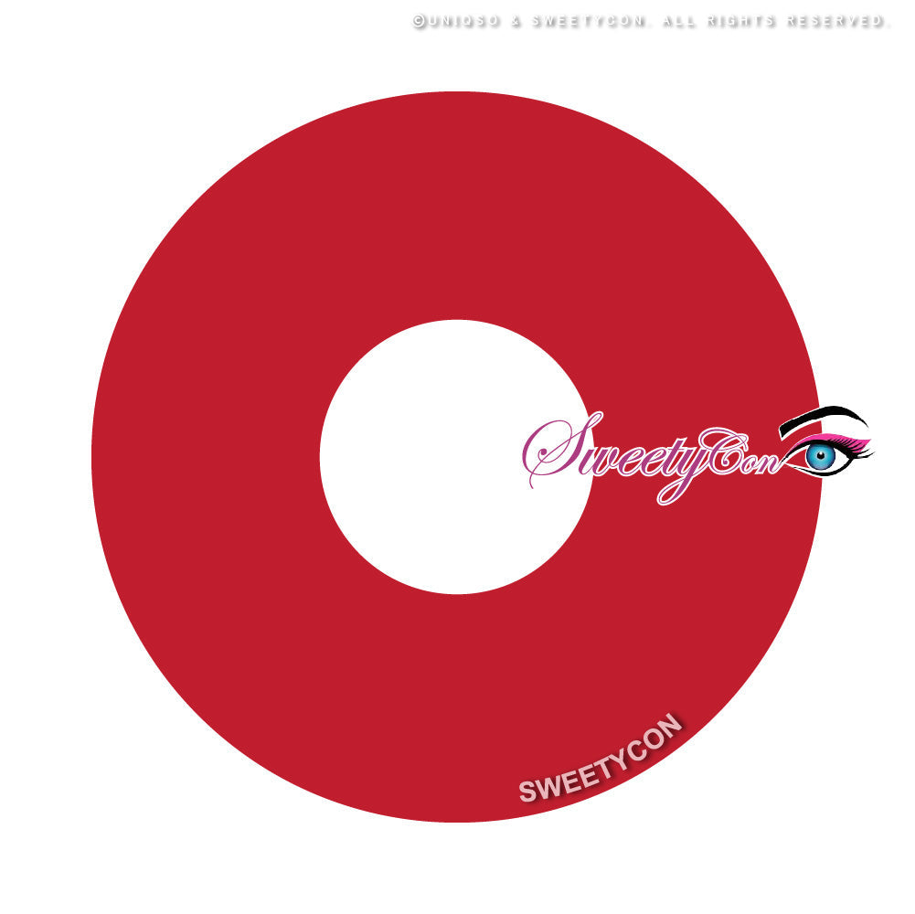 Sweety Mini Sclera UV Glow Red (1 lens/pack)-Mini Sclera Contacts-SweetyCon