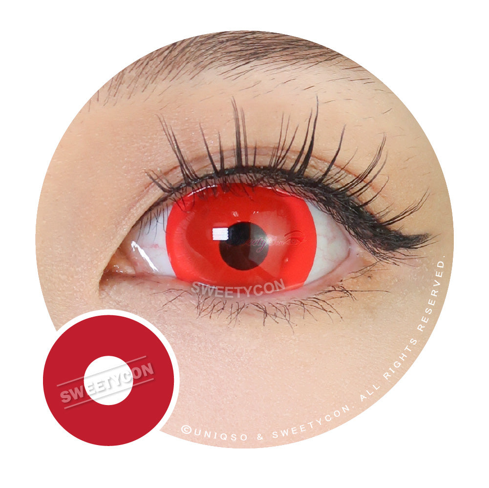 Sweety Mini Sclera UV Glow Red (1 lens/pack)-Mini Sclera Contacts-SweetyCon