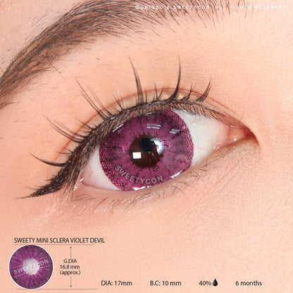 Sweety Mini Sclera Violet Devil (1 lens/pack)-Mini Sclera Contacts-SweetyCon