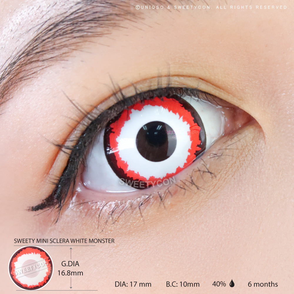 Sweety Mini Sclera White Monster (1 lens/pack)-Mini Sclera Contacts-SweetyCon