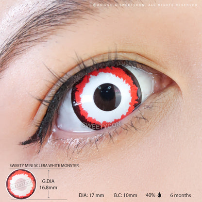 Sweety Mini Sclera White Monster (1 lens/pack)-Mini Sclera Contacts-SweetyCon