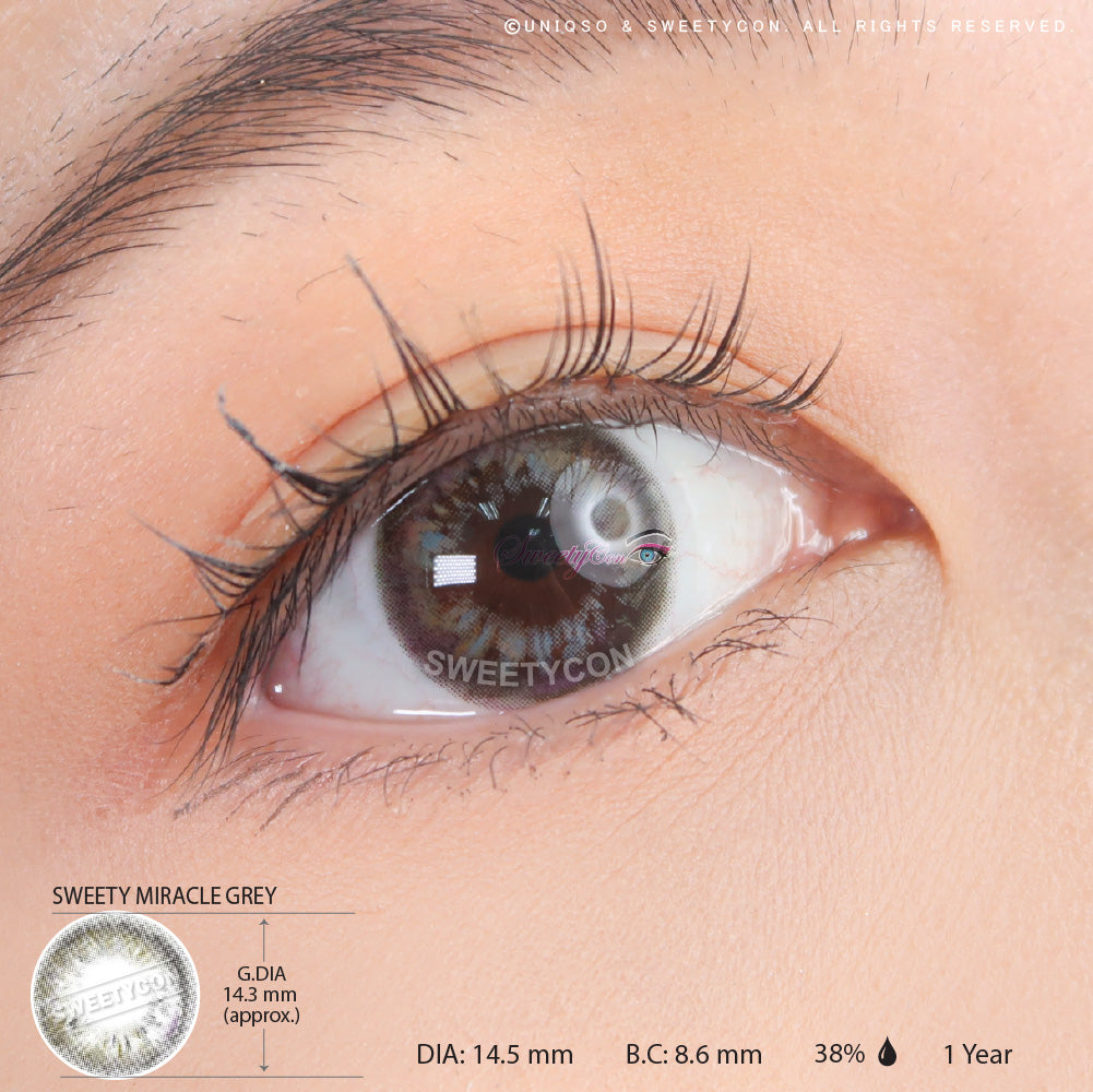 Sweety Miracle Grey (1 lens/pack)-Colored Contacts-SweetyCon