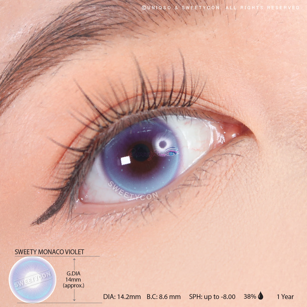 Sweety Monaco Violet (1 lens/pack)-Colored Contacts-UNIQSO