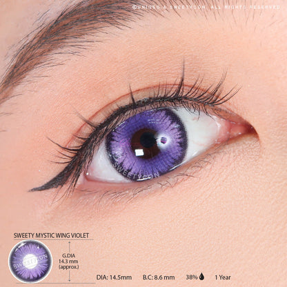 Sweety Mystic Wing Violet (1 lens/pack)-Colored Contacts-UNIQSO