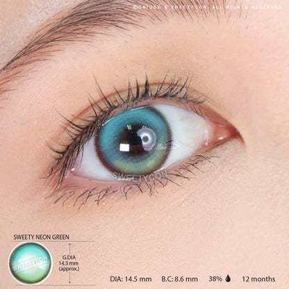 Sweety Neon Green (1 lens/pack)-Colored Contacts-SweetyCon