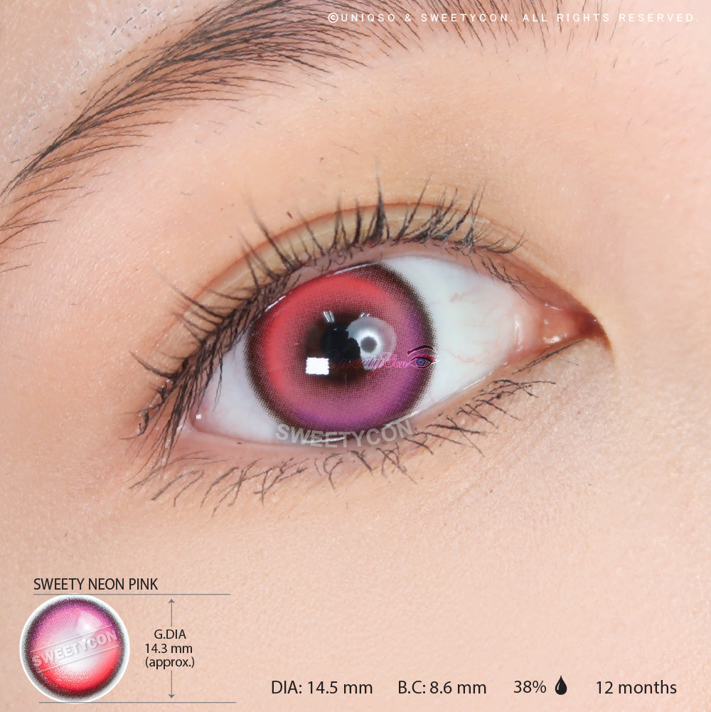 Sweety Neon Pink (1 lens/pack)-Colored Contacts-SweetyCon