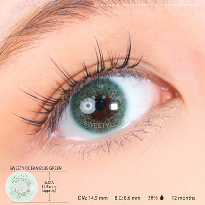 Sweety Ocean Blue Green (1 lens/pack)-Colored Contacts-SweetyCon
