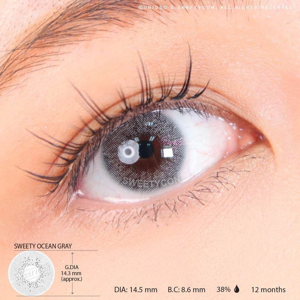 Sweety Ocean Grey (1 lens/pack)-Colored Contacts-SweetyCon