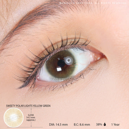 Sweety Polar Lights Yellow Green (1 lens/pack)-Colored Contacts-SweetyCon