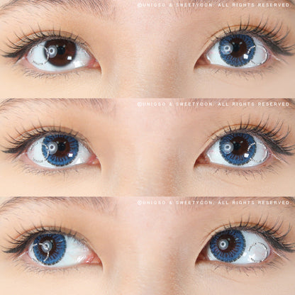 Sweety Pomelo Blue (1 lens/pack)-Colored Contacts-SweetyCon