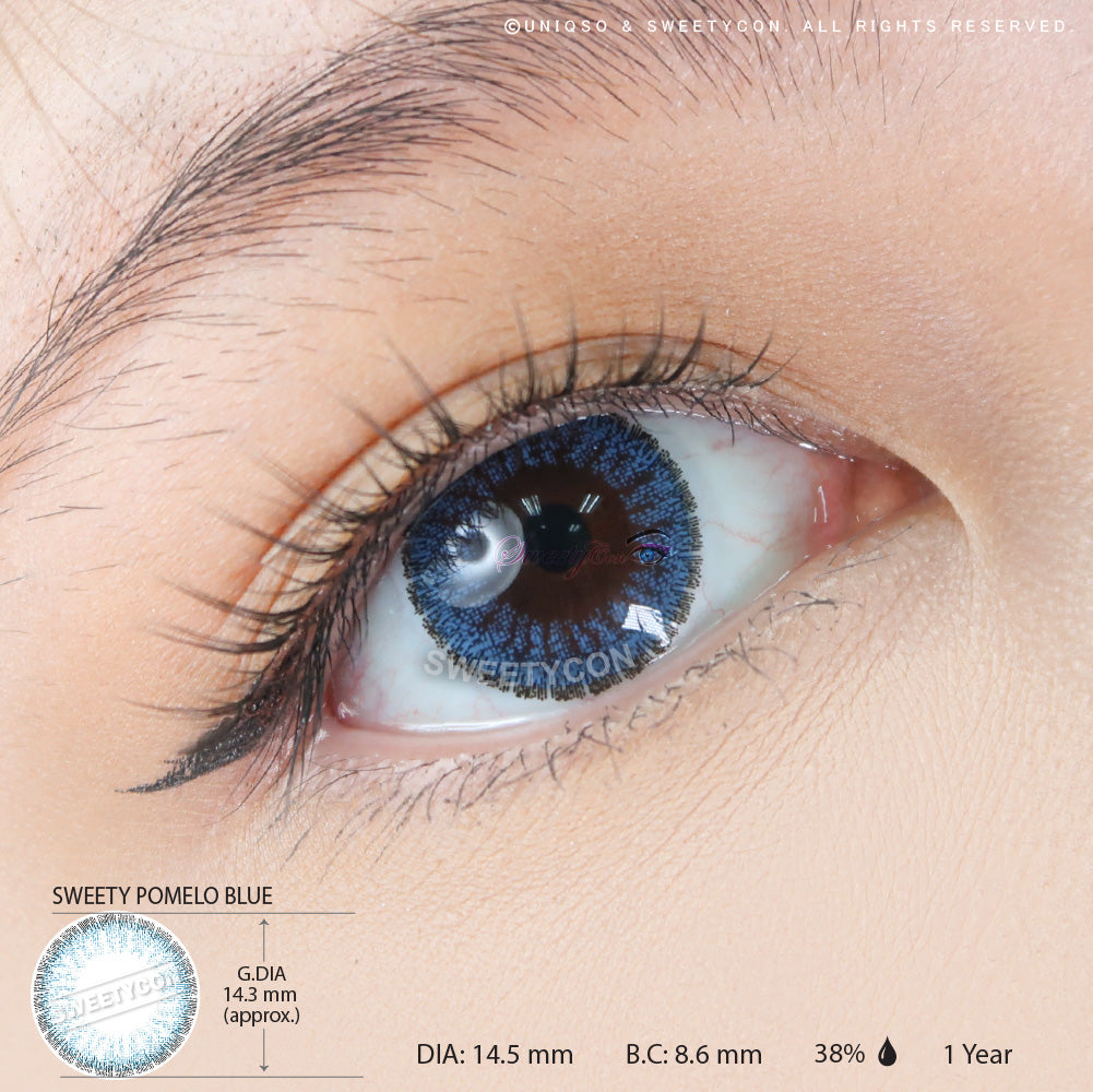 Sweety Pomelo Blue (1 lens/pack)-Colored Contacts-SweetyCon