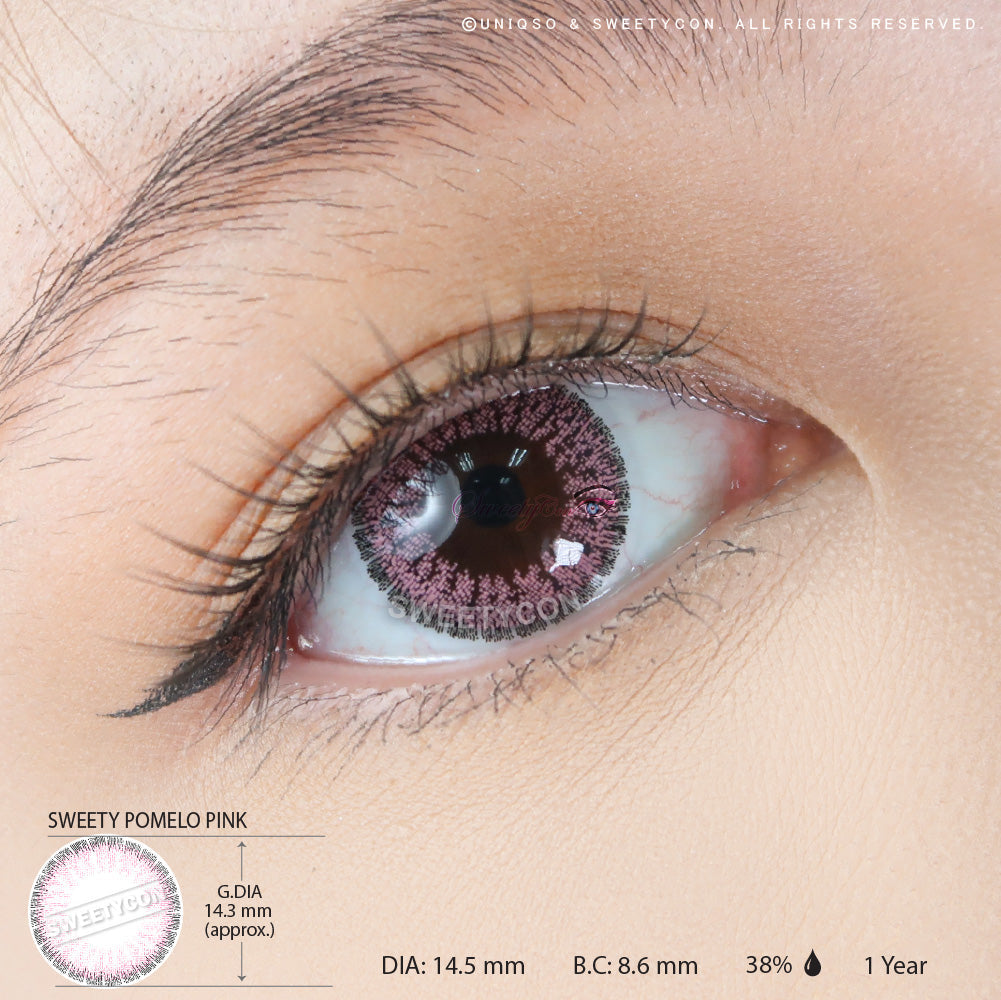 Sweety Pomelo Pink (1 lens/pack)-Colored Contacts-SweetyCon