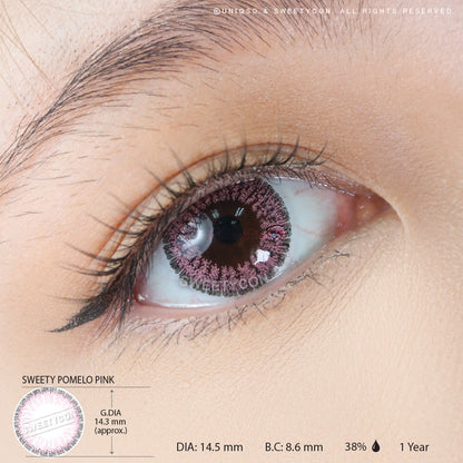 Sweety Pomelo Pink (1 lens/pack)-Colored Contacts-SweetyCon
