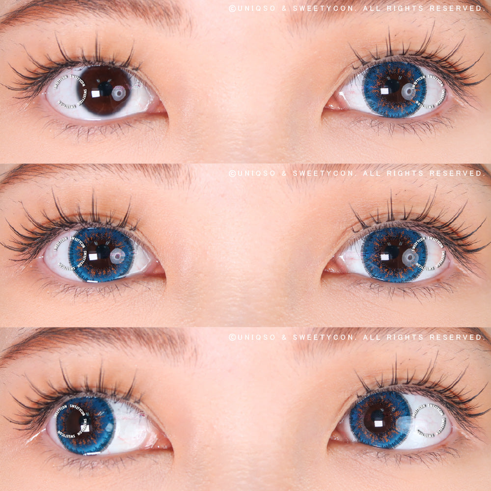 Sweety Poppy Blue (1 lens/pack)-Colored Contacts-SweetyCon