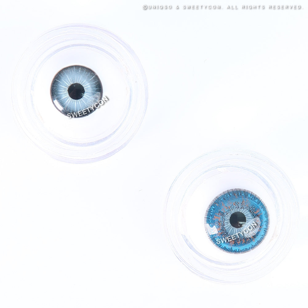 Sweety Poppy Blue (1 lens/pack)-Colored Contacts-SweetyCon