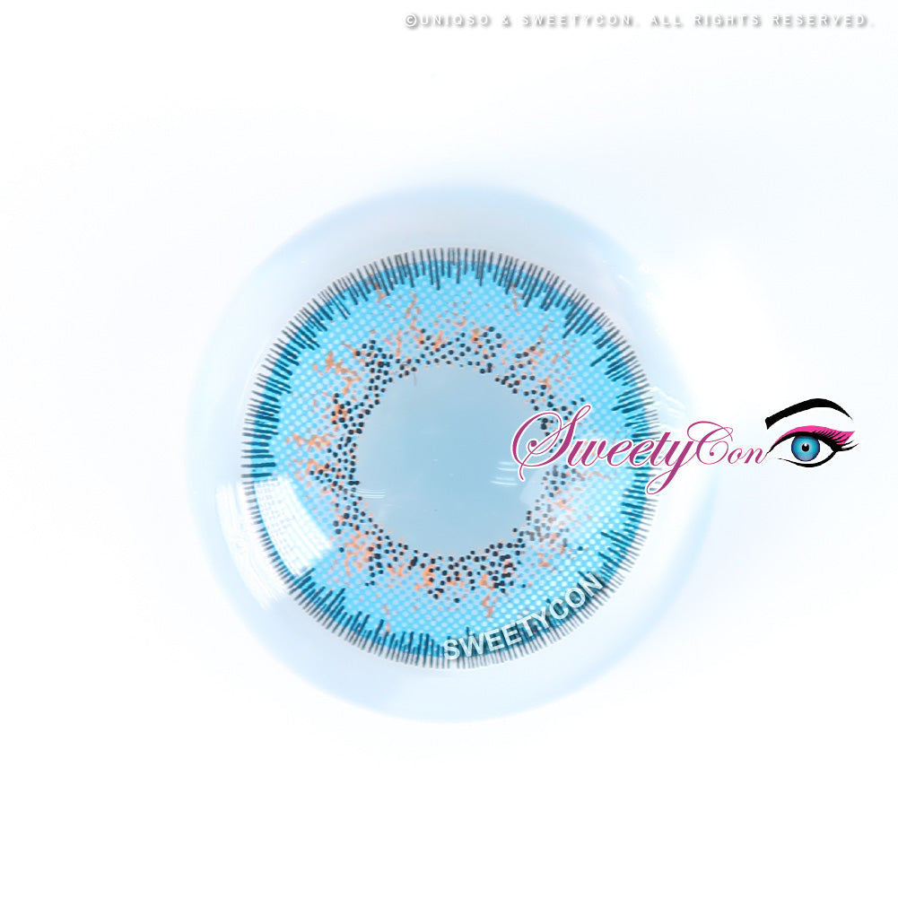 Sweety Poppy Blue (1 lens/pack)-Colored Contacts-SweetyCon