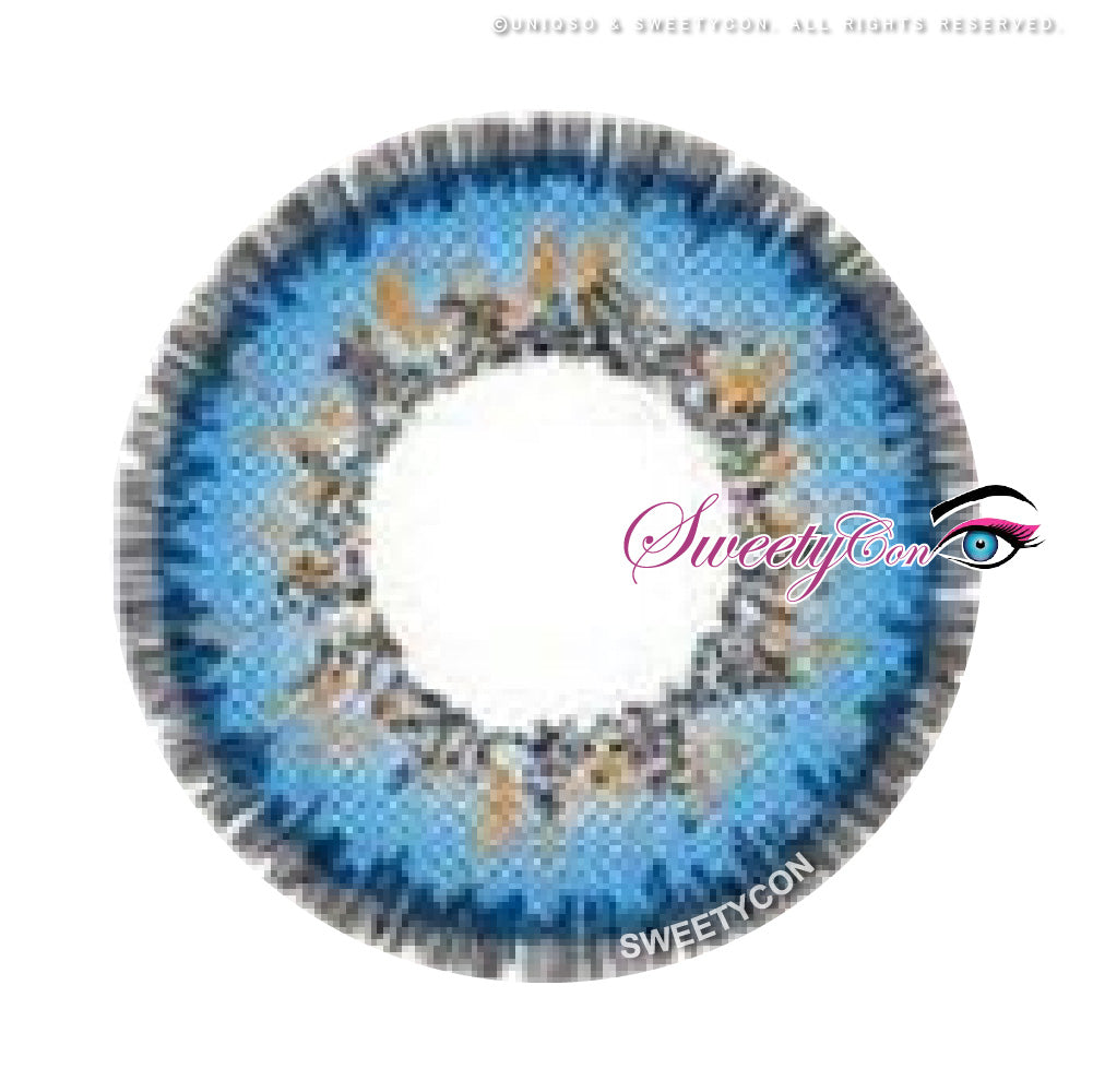 Sweety Poppy Blue (1 lens/pack)-Colored Contacts-SweetyCon