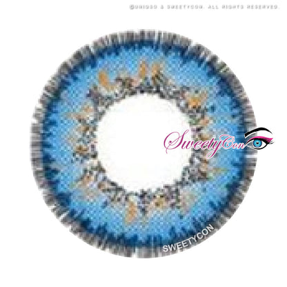 Sweety Poppy Blue (1 lens/pack)-Colored Contacts-SweetyCon
