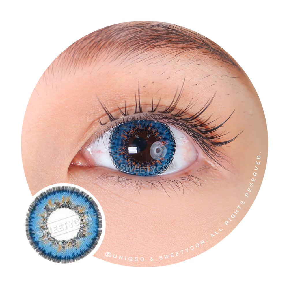Sweety Poppy Blue (1 lens/pack)-Colored Contacts-SweetyCon