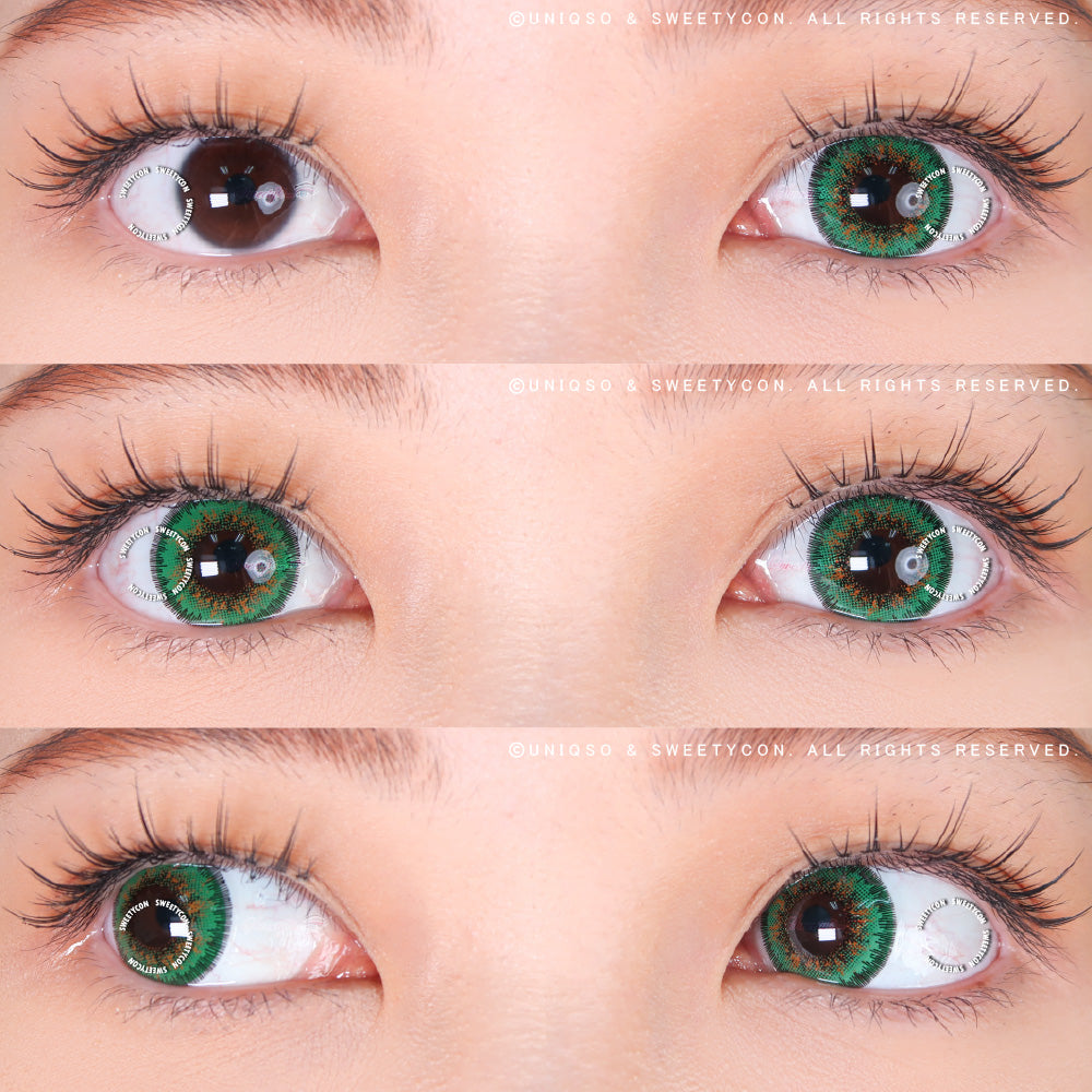 Sweety Poppy Green (1 lens/pack)-Colored Contacts-SweetyCon