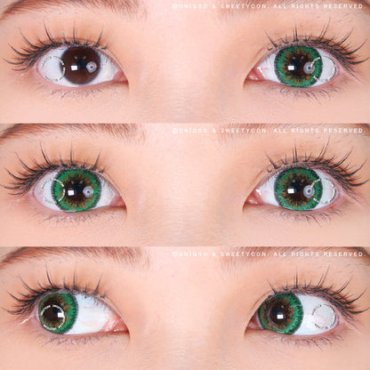 Sweety Poppy Green (1 lens/pack)-Colored Contacts-SweetyCon