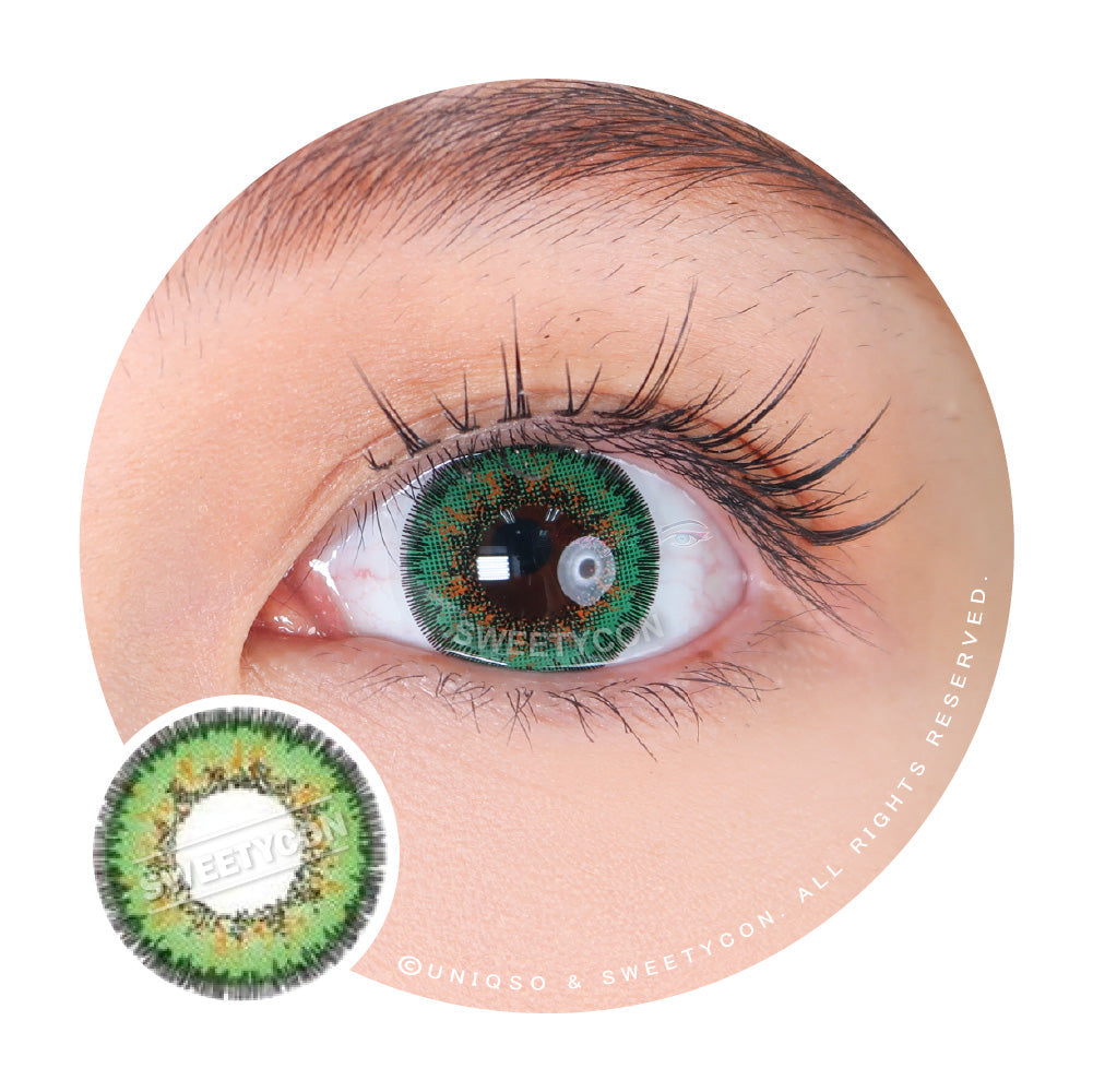 Sweety Poppy Green (1 lens/pack)-Colored Contacts-SweetyCon
