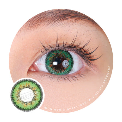 Sweety Poppy Green (1 lens/pack)-Colored Contacts-SweetyCon