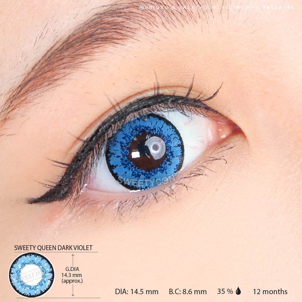 Sweety Queen Dark Blue (1 lens/pack)-Colored Contacts-SweetyCon