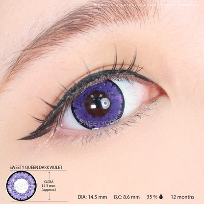 Sweety Queen Dark Violet (1 lens/pack)-Colored Contacts-SweetyCon