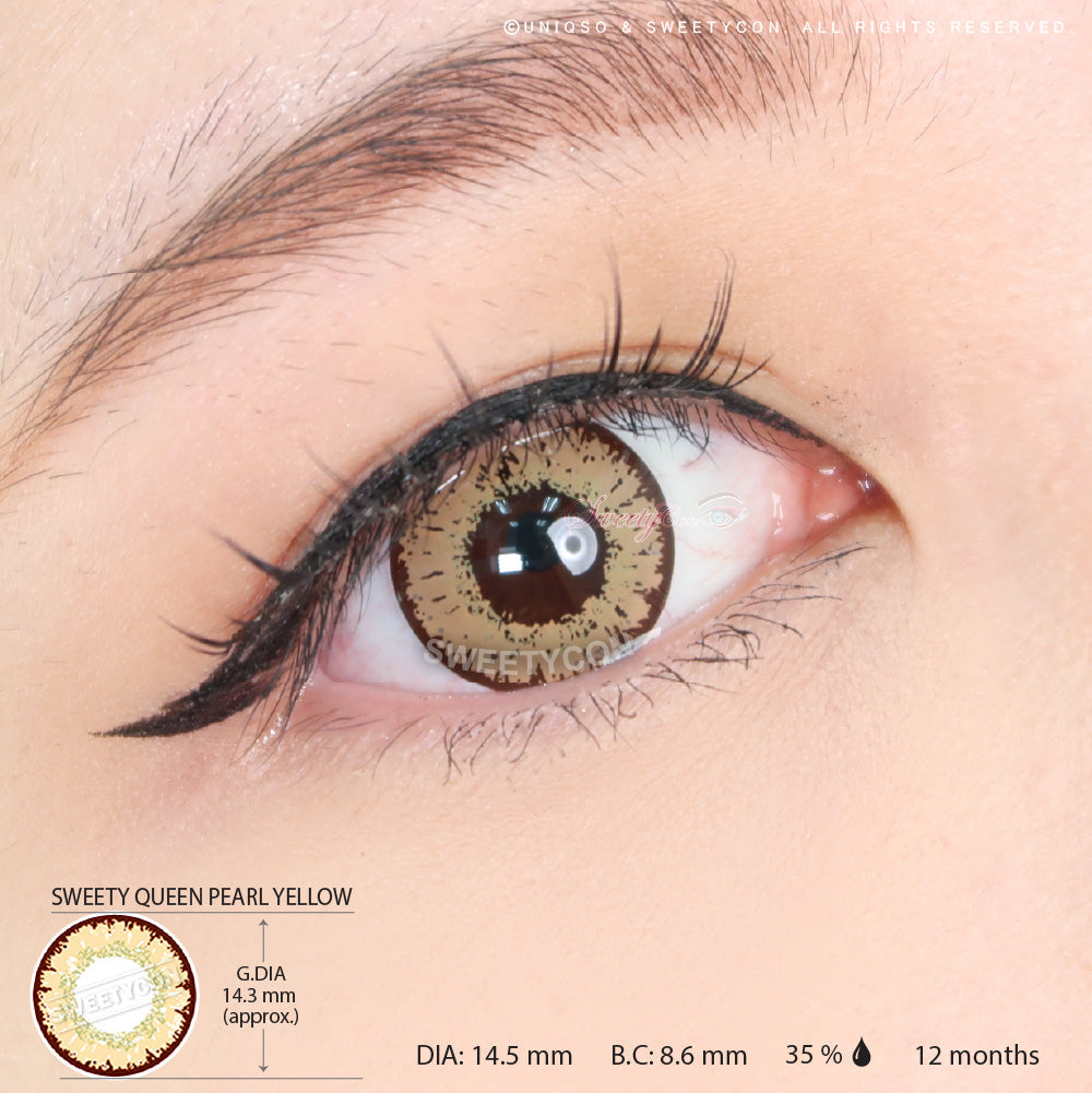 Sweety Queen Pearl Yellow (1 lens/pack)-Colored Contacts-SweetyCon