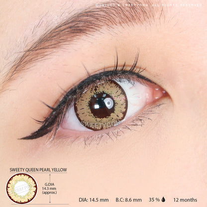 Sweety Queen Pearl Yellow (1 lens/pack)-Colored Contacts-SweetyCon