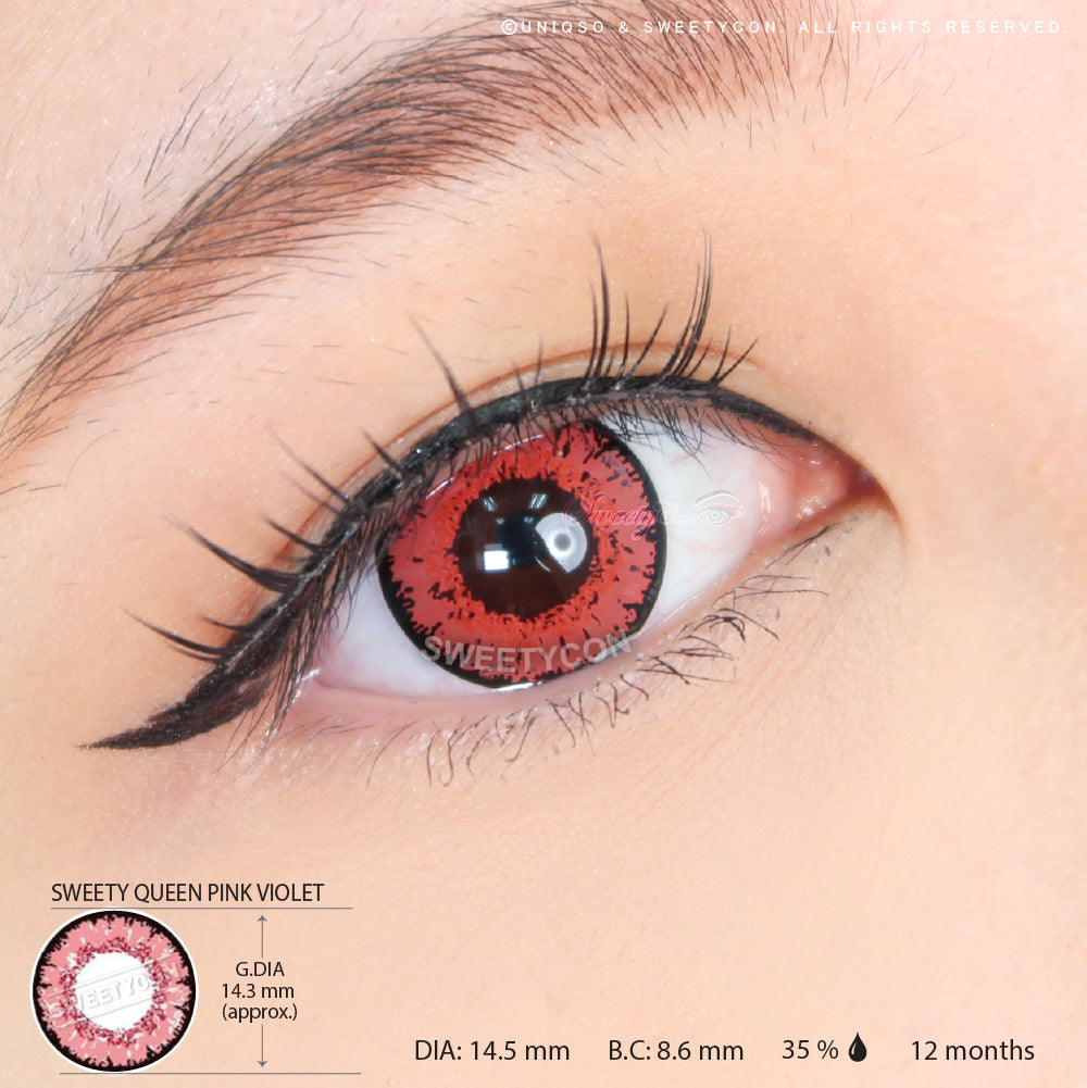 Sweety Queen Pink Violet (1 lens/pack)-Colored Contacts-SweetyCon