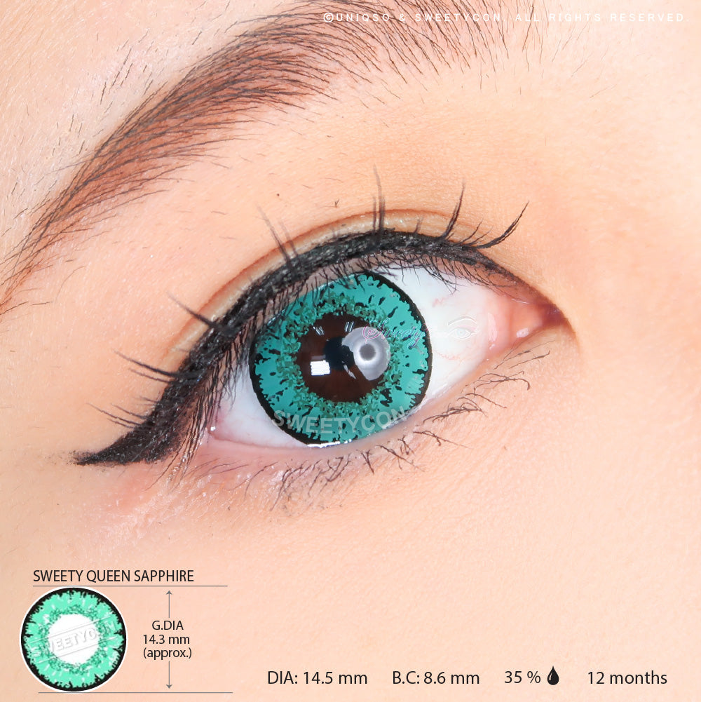 Sweety Queen Sapphire (1 lens/pack)-Colored Contacts-SweetyCon