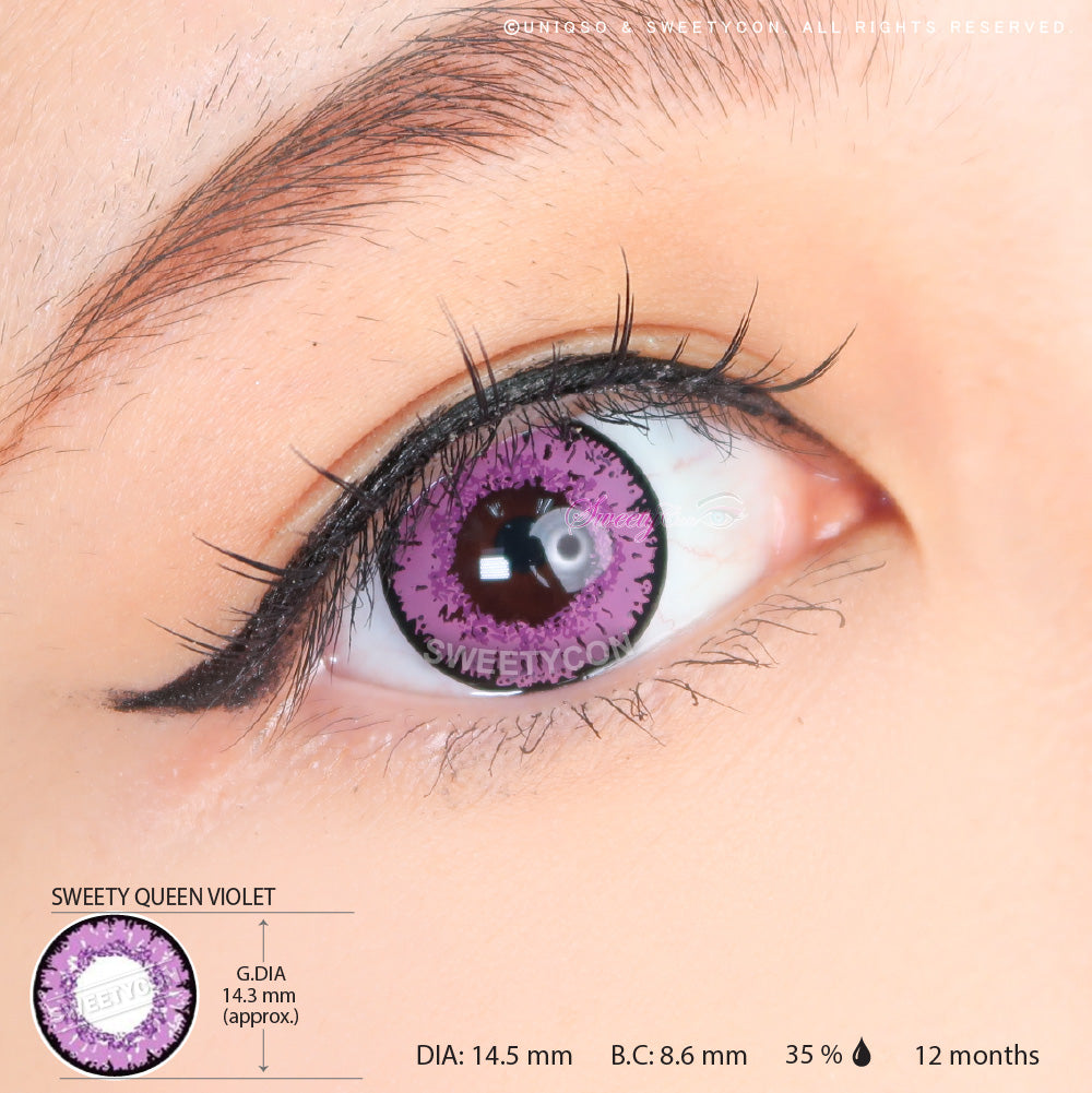 Sweety Queen Violet (1 lens/pack)-Colored Contacts-SweetyCon