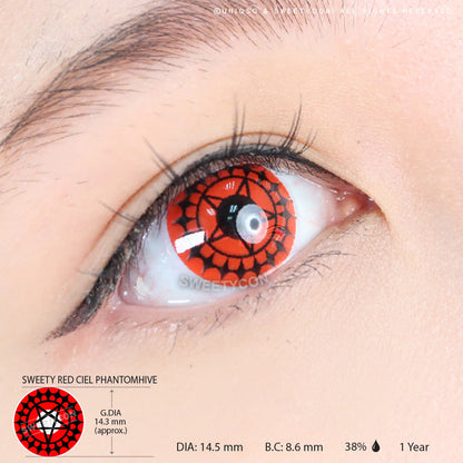 Sweety Red Ciel Phantomhive (1 lens/pack)-Colored Contacts-SweetyCon