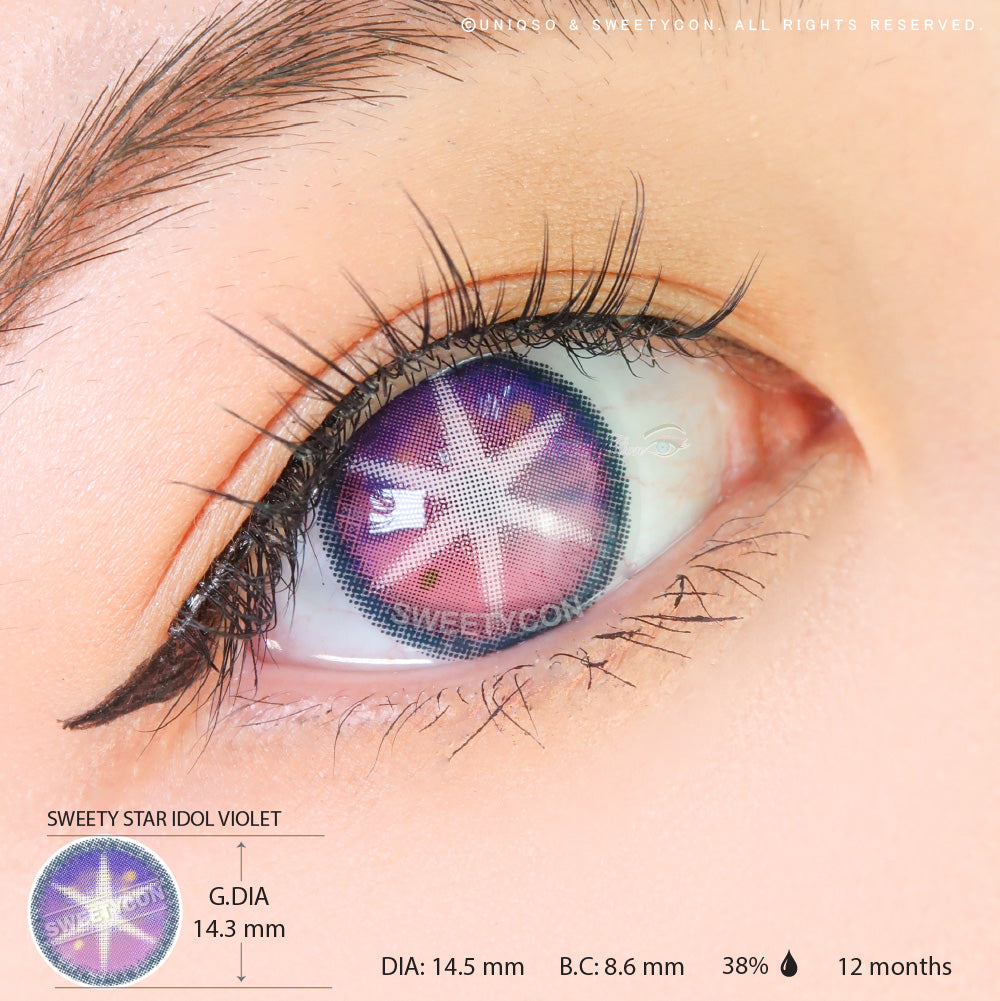 Sweety Star Idol Violet (1 lens/pack)-Colored Contacts-SweetyCon
