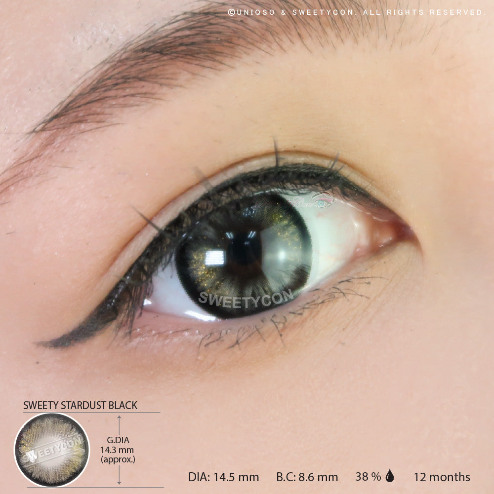 Sweety Stardust Black (1 lens/pack)-Colored Contacts-SweetyCon