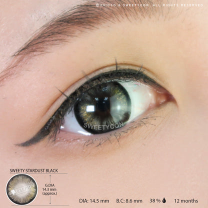 Sweety Stardust Black (1 lens/pack)-Colored Contacts-SweetyCon